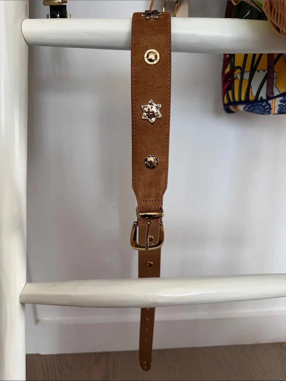 Madewell Suede Star-Stud Strap Belt in Brown